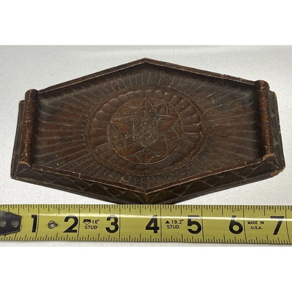 Vintage Brown Wooden HICKOK Knight Mid Century Cuff Links Tie Bars Men’s Tray - Picture 6 of 7